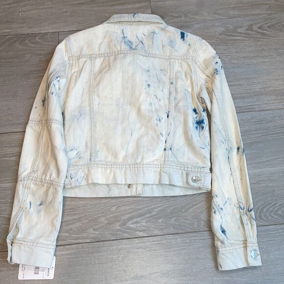 NWT Free People {REVOLVE} Rumors Denim Jacket in Jones Tie Dye Blue size XS - Picture 9 of 9